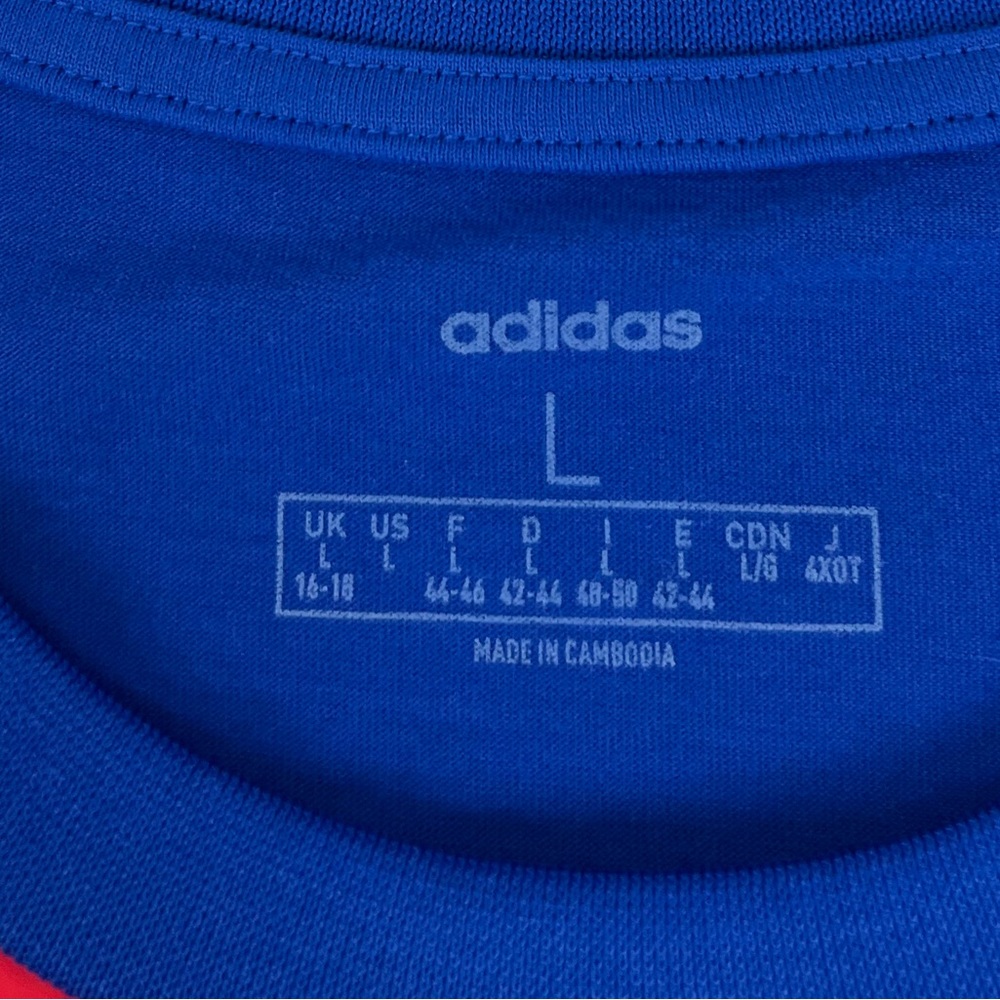 Adidas x Farm Rio Shirt Women Large Blue Tropical Short Sleeve Crop Pullover NWT - Picture 9 of 13